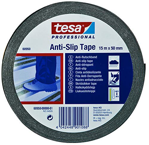 tesa Schwarz 60950-00001-00 Anti-Rutschband Professional (L x B) 15m x 50mm 1St von tesa