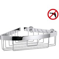 Aluxx Eck-Duschablage, Aluminium, verchromt, garantiert rostfrei, inkl. Klebelösung, 238 mm x 233 mm x 87 mm - Tesa von Tesa