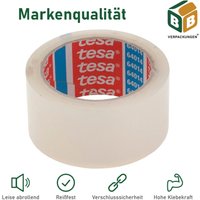 36 x Tesa Klebeband (5 cm x 66 m) transparent Paketklebeband Packband pp Kleberolle leise abrollend von Tesa