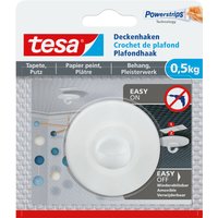 Tesa - Deckenhaken Tapeten & Putz - selbstklebender Haken - ideal zur Befestigung von Deko-Objekten - hält bis zu 0,5kg/Haken - spurlos ablösbar von Tesa