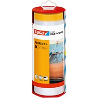 Easy Cover Perfect+ Dispenser xl - 2in1 Malerfolie mit Washi-Kreppband und Abroller - für saubere, präzise Schnitte - mit Klingenabdeckung - 17 m x von Tesa