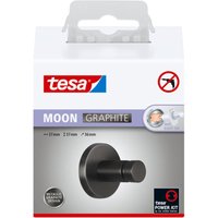 Moon Handtuchhaken in gebürstetem Grafit - selbstklebender Handtuchhalter aus PVD-beschichtetem Metall - ohne Bohren, inkl. Klebelösung - 37 mm x 37 Moon Handtuchhaken in gebürstetem Grafit - selbstklebender Handtuchhalter aus PVD-beschichtetem Metall - ohne Bohren, inkl. Klebelösung - 37 mm x 37 von Tesa