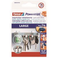 Tesa - Powerstrips Large - Doppelseitige Klebestreifen zur Montage von Gegenständen auf glatten Oberflächen - Bis zu 2 kg Halteleistung - 10er Pack von Tesa