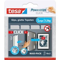 Tesa - Powerstrips click - Klett-Klebepads zum An- und Abklicken von Bilderrahmen und Wanddekorationen ohne Bohren - selbstklebende Klettband-Strips Tesa - Powerstrips click - Klett-Klebepads zum An- und Abklicken von Bilderrahmen und Wanddekorationen ohne Bohren - selbstklebende Klettband-Strips von Tesa