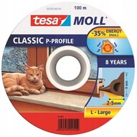 TESA Selbstklebende Dichtung für Fenster und Türen, Gummi, P-Profil, braun, 100m x 9mm TESA Selbstklebende Dichtung für Fenster und Türen, Gummi, P-Profil, braun, 100m x 9mm von Tesa