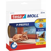 TESA Selbstklebende Gummidichtung für Fenster und Türen, P-Profil, braun, 25m TESA Selbstklebende Gummidichtung für Fenster und Türen, P-Profil, braun, 25m von Tesa