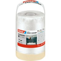 Tesa - Easy Cover economy Folie für Malerarbeiten - 2 in 1 Malerfolie zum Abdecken und Kreppband zum Abkleben - 33 m x 55 cm - transparent von Tesa