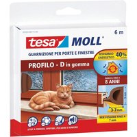 Tesa - 05393-00111 Klebegummidichtung Türen und Fenster Profil d braun 6 m 3-7 mm von Tesa