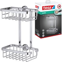 Aluxx Duschregal ohne Bohren, Aluminium, verchromt, rostfrei, zweistöckig, inkl. Klebelösung, 105 mm x 180 mm x 262 mm - Tesa Aluxx Duschregal ohne Bohren, Aluminium, verchromt, rostfrei, zweistöckig, inkl. Klebelösung, 105 mm x 180 mm x 262 mm - Tesa von Tesa