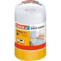 Easy Cover Perfect+ Refill m - 2in1 Malerfolie mit Malerband aus Washi-Papier - zum Abkleben und Abdecken bei Malerarbeiten - 33 m x 55 cm - orange von Tesa