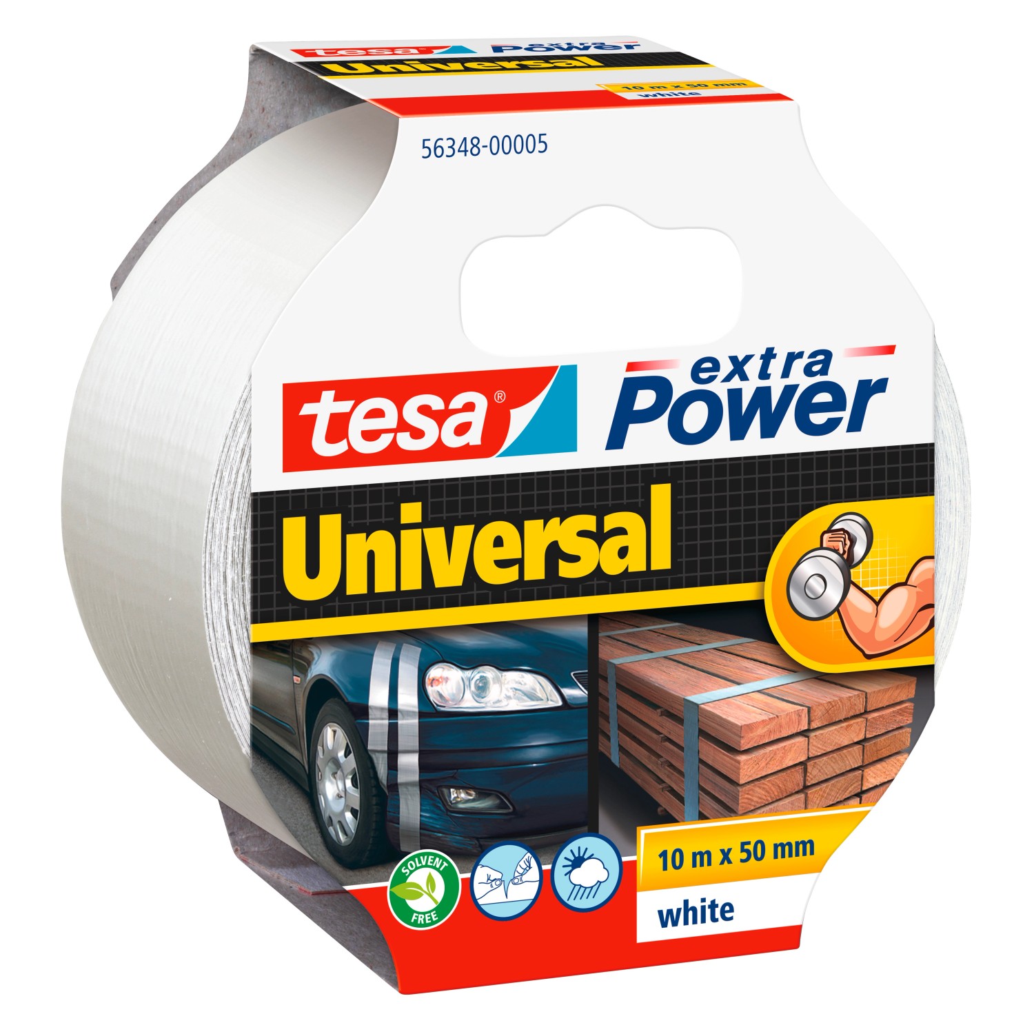 Tesa Extra Power Universal Weiß 10 m x 50 mm von Tesa