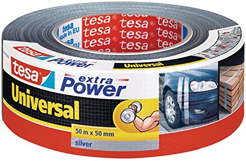 Tesa Extra Power universal Reparaturband/56389 in schwarz weiß und silber zur Auswahl (3, silber) von tesa