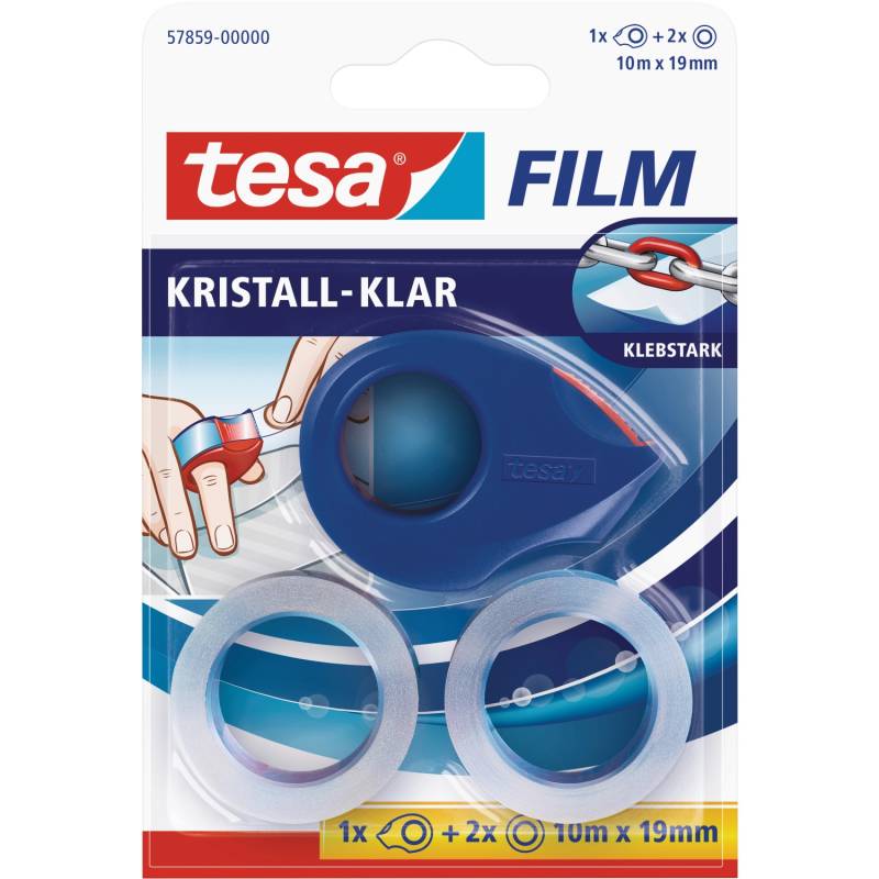 Tesa Film Kristall-Klar 2 x 10 m x 19 mm mit Mini-Abroller von Tesa