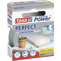 Tesa - perfect 56341-00033-03 Gewebeklebeband ® extra Power Grau (l x b) 2.75 m x 19 mm 1 St. von Tesa