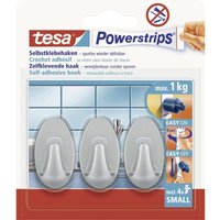 Haken Powerstrip Small oval, matt-chrome Haushaltsklebeband & Klebehaken - Tesa von Tesa