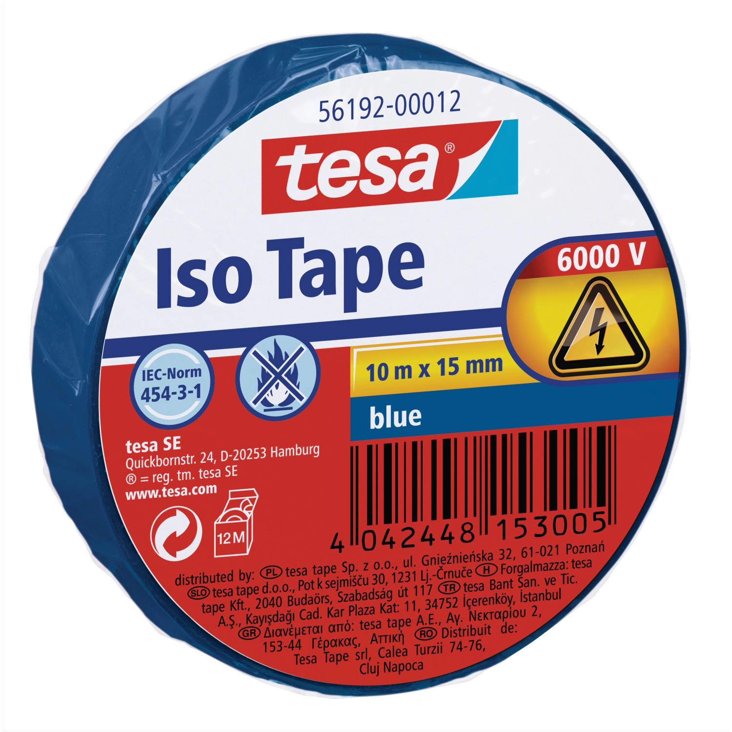 Tesa Iso Tape Blau 10 m x 15 mm von Tesa