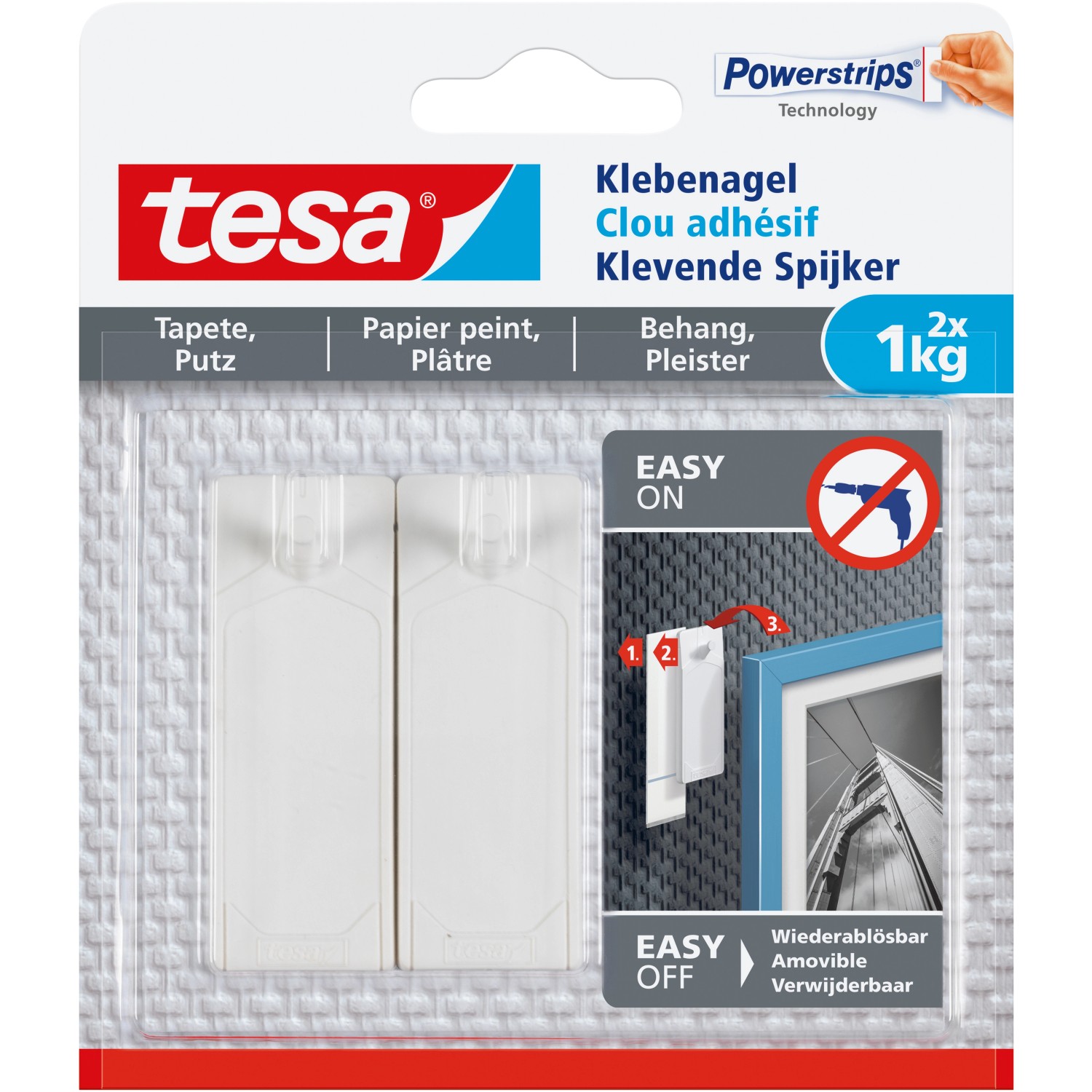 Tesa Klebenagel für Tapeten und Putz (max. 1 kg) von Tesa