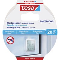 Tesa - glass 77741-00000-00 Montageband ® Powerbond Transparent (l x b) 5 m x 19 mm 1 St. von Tesa