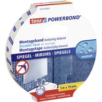 Tesa - Montageband Spiegel doppelseitiges Klebeband einfache Fixierung von Spiegeln feuchtigkeitsbeständig & stark Rolle für Spiegel bis 70cm x 70cm von Tesa