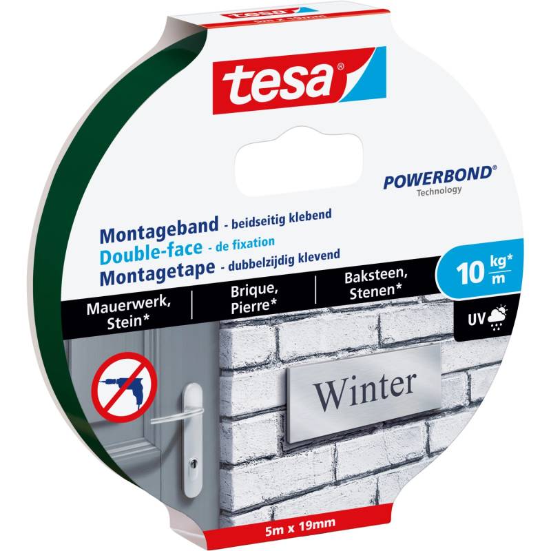Tesa Montageband für Mauerwerk und Stein 5 m von Tesa