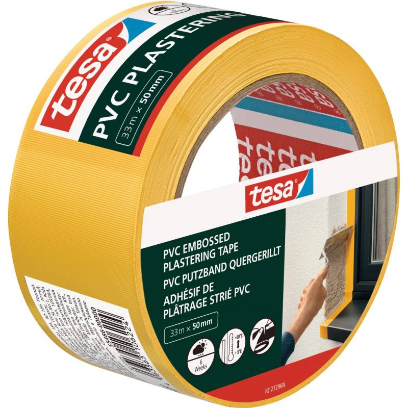 Tesa PVC Putzband 33 m : 50 mm Gelb von Tesa