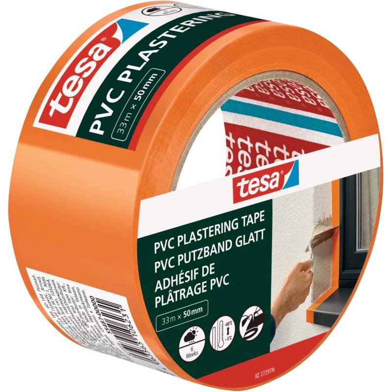 Tesa PVC Putzband 33m : 50 mm Orange von Tesa