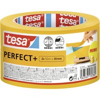 Tesa - Perfect+ 56539-00000-00 Malerabdeckband Gelb (l x b) 100 m x 30 mm 2 St. von Tesa