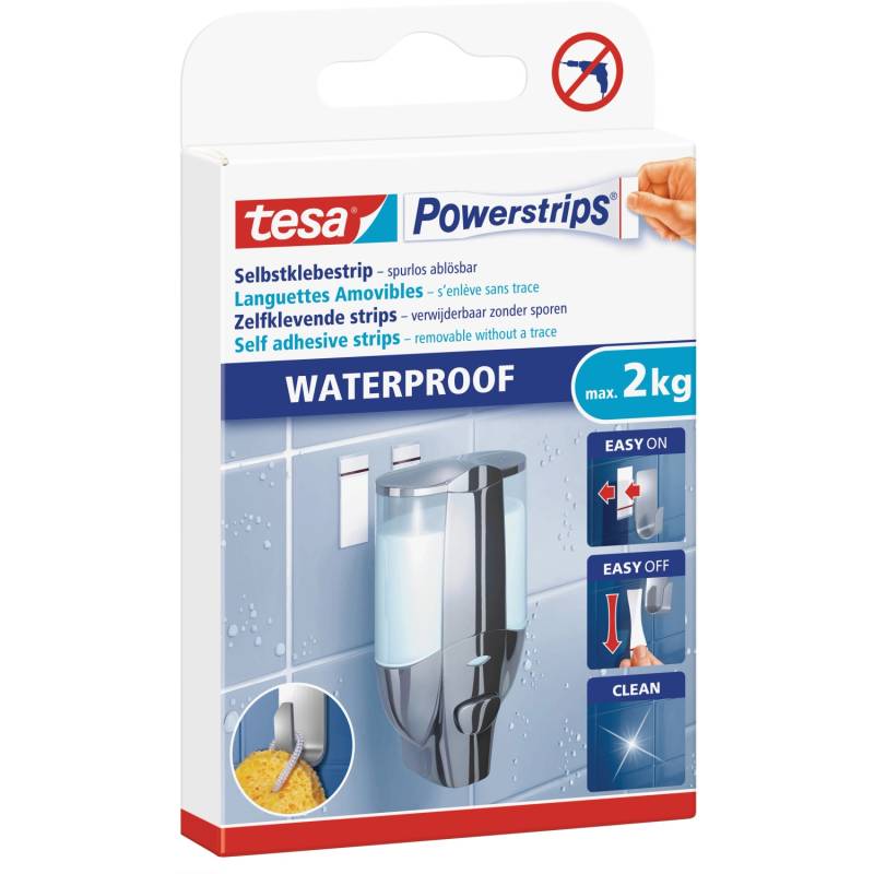 Tesa Powerstrips Large Waterproof Weiß 6 Stück von Tesa