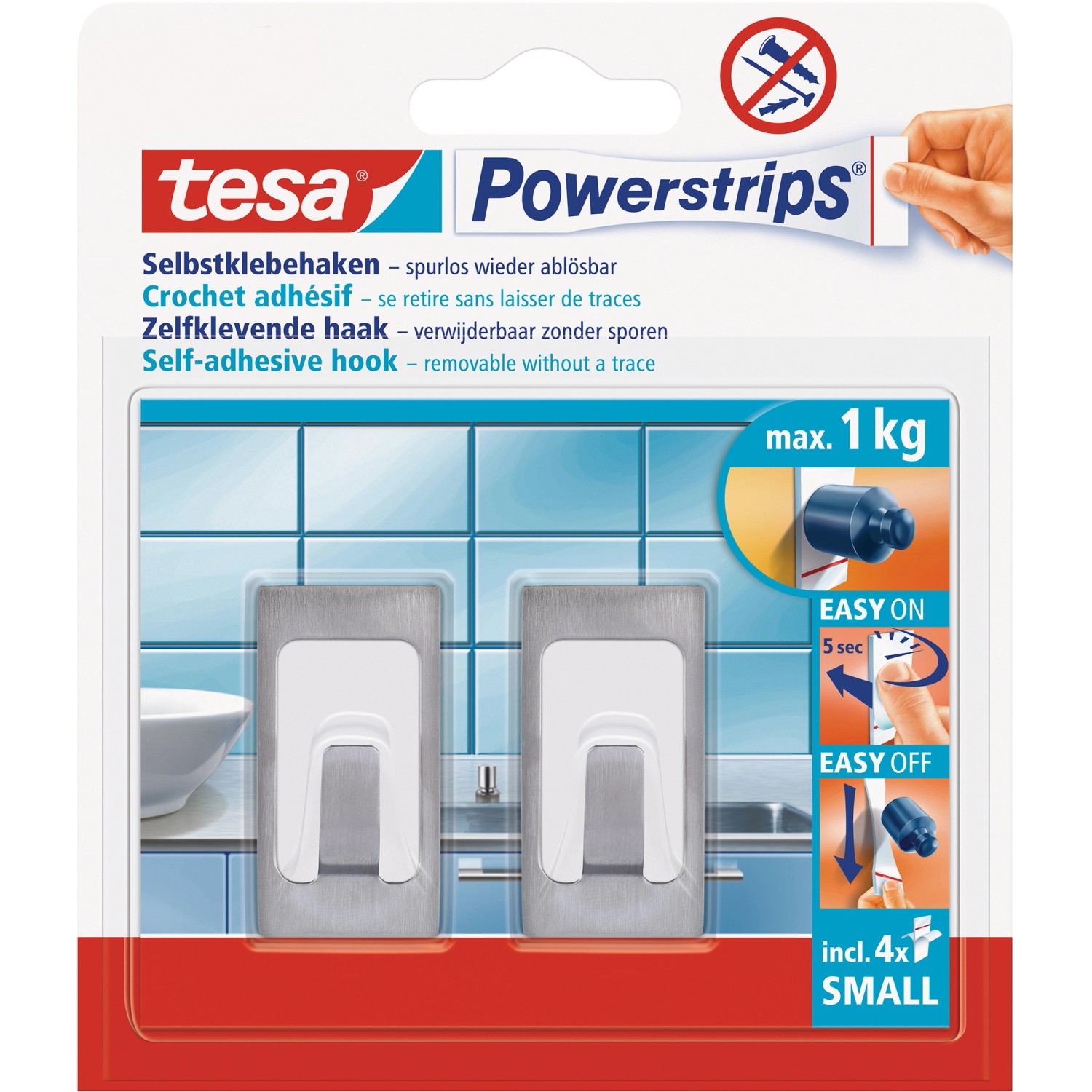Tesa Selbstklebehaken Metall-Weiß rechteckig 2 Stück mit 4 x Powerstrips Small Tesa Selbstklebehaken Metall-Weiß rechteckig 2 Stück mit 4 x Powerstrips Small von Tesa