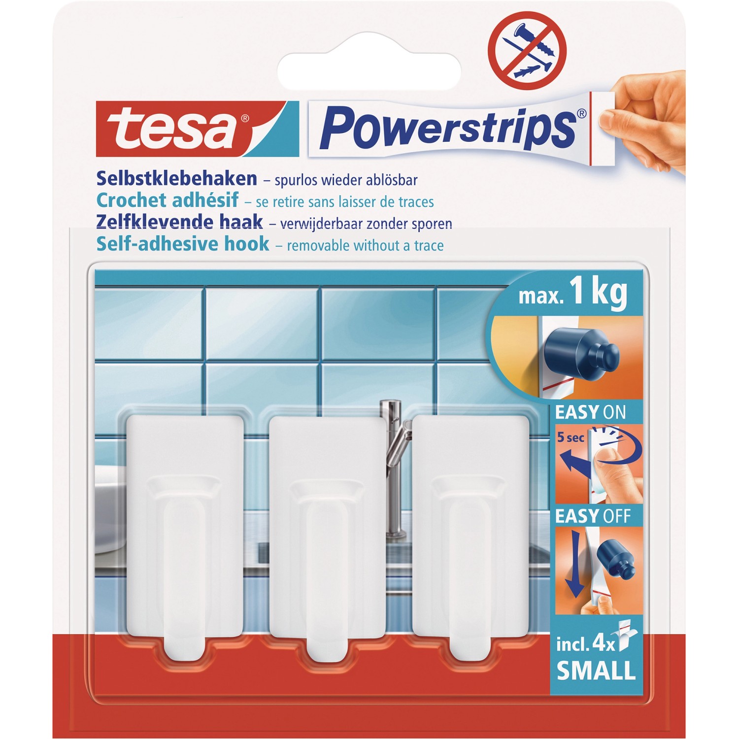 Tesa Selbstklebehaken Weiß abgerundet 3 Stück mit 4 x Powerstrips Small Tesa Selbstklebehaken Weiß abgerundet 3 Stück mit 4 x Powerstrips Small von Tesa