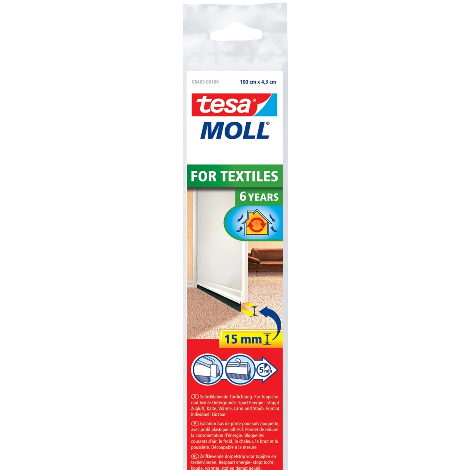 Tesamoll For Textiles Türdichtschiene Weiß Tesamoll For Textiles Türdichtschiene Weiß von Tesa
