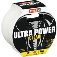 Tesa - Ultra Power Clear Repairing Tape - Transparentes Reparaturband für unsichtbare Reparaturen - wetterbeständig und handeinreißbar - 10 m x 48 mm von Tesa