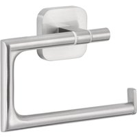 Esteetic Toilettenpapierhalter ohne Deckel, verchromt - zur Wandbefestigung ohne Bohren, inkl. Klebelösung - 44 mm x 132 mm x 99 mm - Tesa von Tesa
