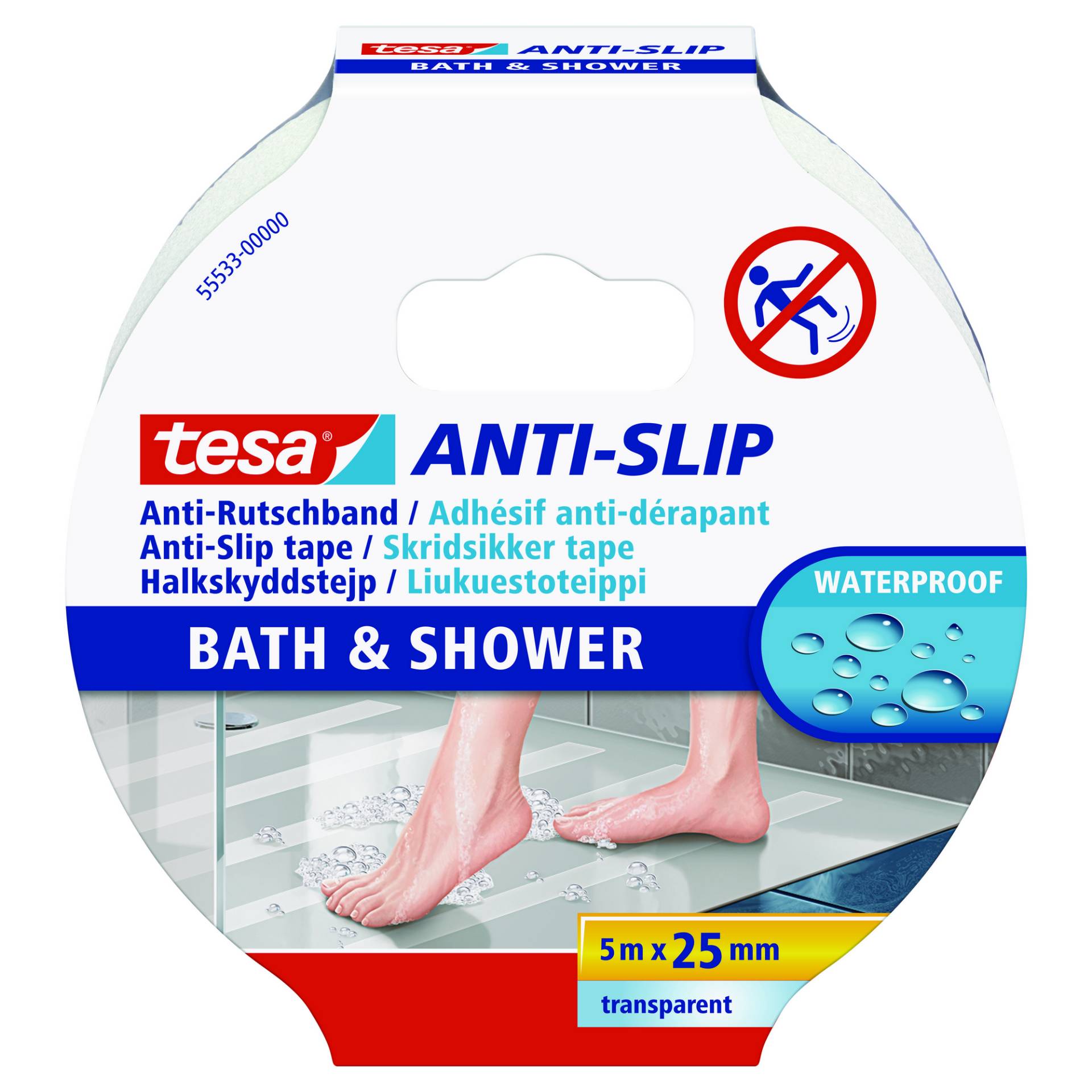 tesa Anti-Rutschband transparent Bad/Dusche 5m x 25 mm tesa Anti-Rutschband transparent Bad/Dusche 5m x 25 mm von Tesa