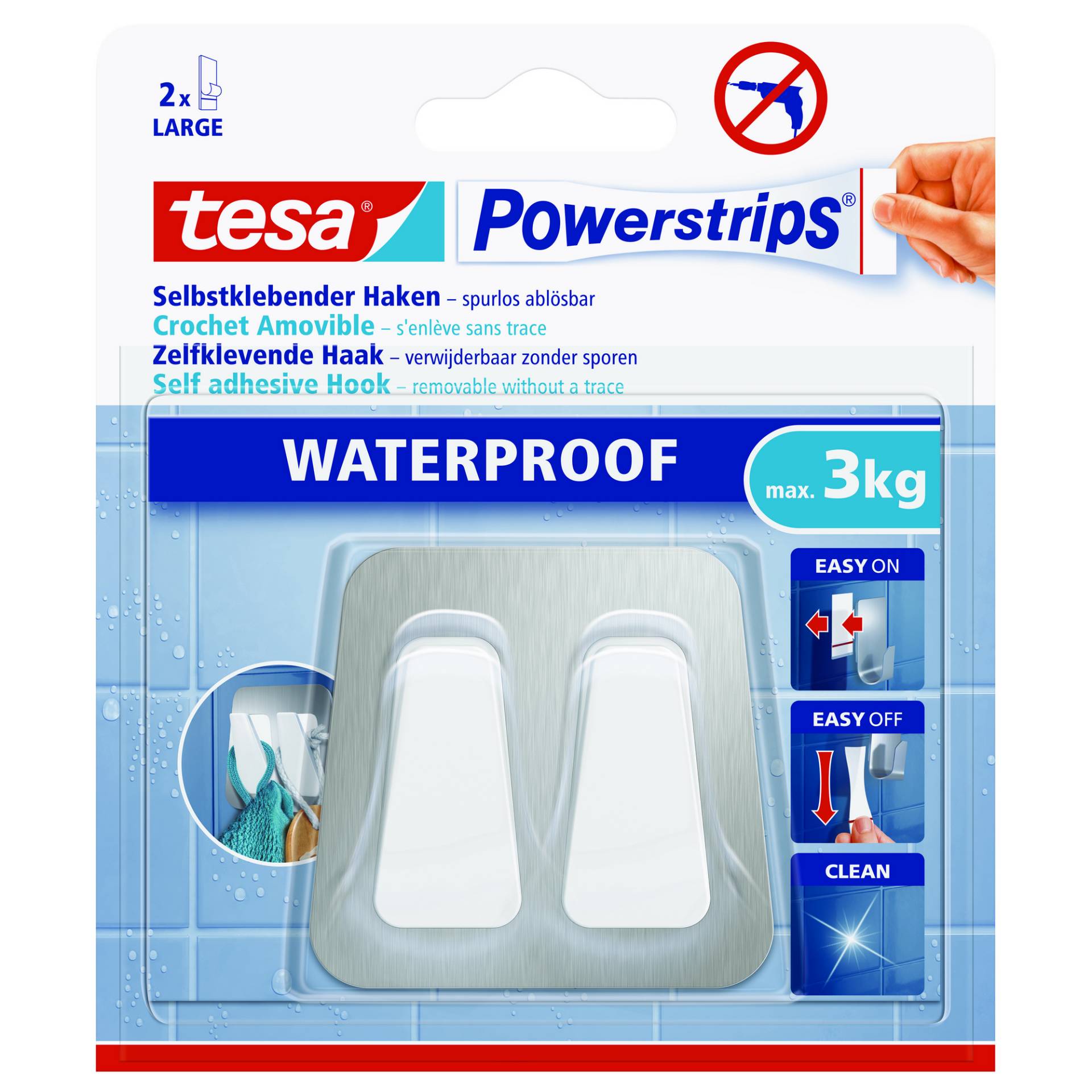 tesa Doppelhaken 'Powerstrips Waterproof' Metall/Kunststoff selbstklebend tesa Doppelhaken 'Powerstrips Waterproof' Metall/Kunststoff selbstklebend von Tesa