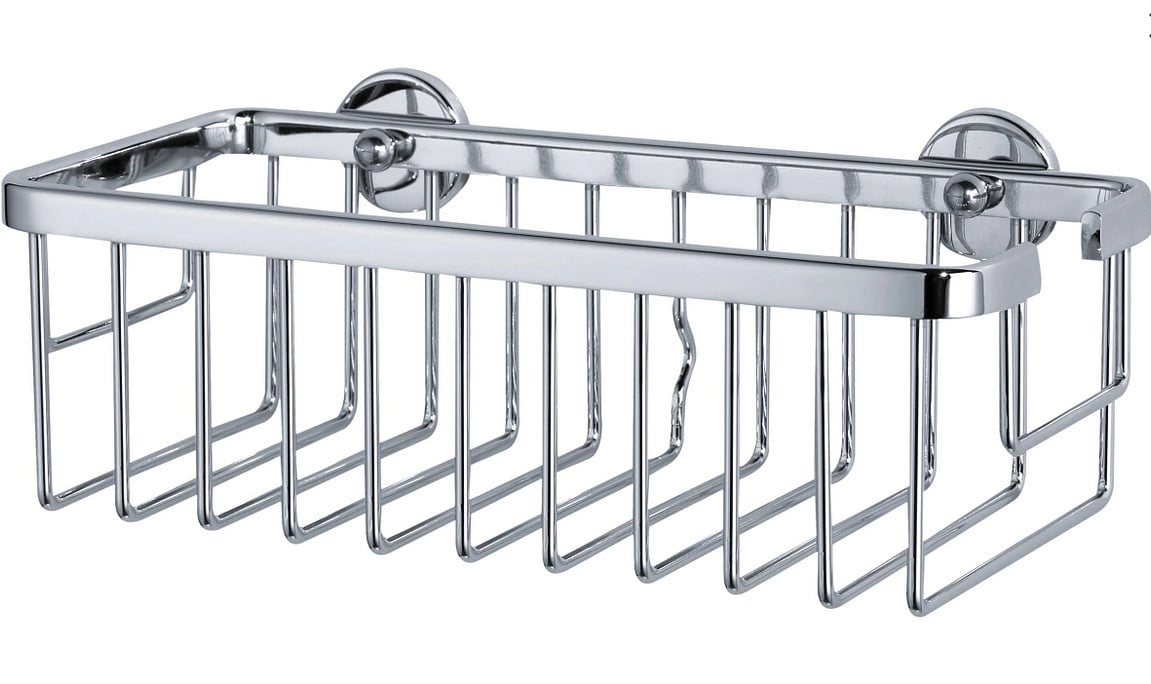 tesa Duschkorb ALUXX zum Kleben viereckig 1 Ablage verchromt 25 cm von Tesa