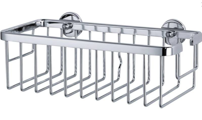 tesa Duschkorb ALUXX zum Kleben viereckig 1 Ablage verchromt 25 cm von Tesa