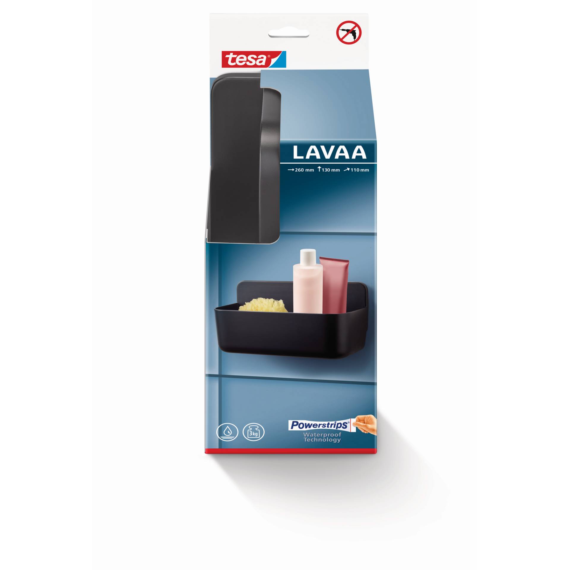 tesa Duschkorb 'Lavaa' mittelgroß mattschwarz 26 x 13 x 11 cm tesa Duschkorb 'Lavaa' mittelgroß mattschwarz 26 x 13 x 11 cm von Tesa