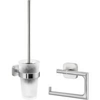 Esteetic Toilettenbürsten-Set ohne Bohren inkl. Toilettenpapierhalter, Badaccessoire-Set verchromt, leistungsstarke Klebelösung - Tesa Esteetic Toilettenbürsten-Set ohne Bohren inkl. Toilettenpapierhalter, Badaccessoire-Set verchromt, leistungsstarke Klebelösung - Tesa von Tesa