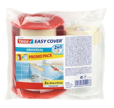 tesa Easy Cover Universal Abdeckfolie Promopack Abroller + Nachfüllrolle 20 m x 0,55 m tesa Easy Cover Universal Abdeckfolie Promopack Abroller + Nachfüllrolle 20 m x 0,55 m von Tesa
