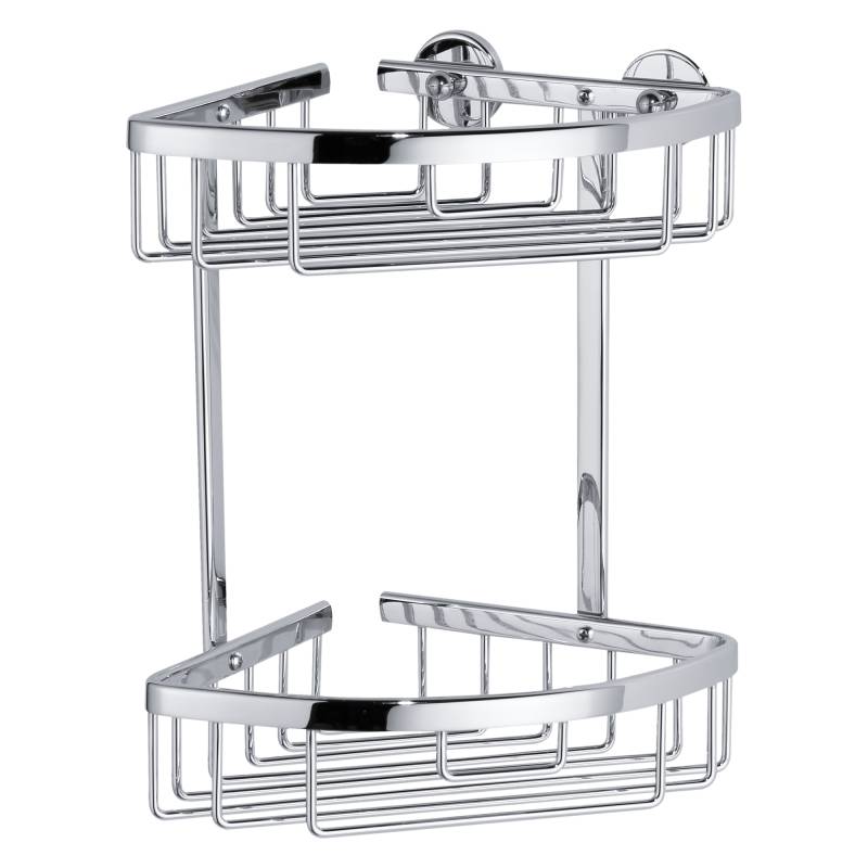 tesa Eck-Duschablage 'Aluxx' Aluminium mit Klebelösung 26 cm x 16,3 cm x 17 cm von Tesa