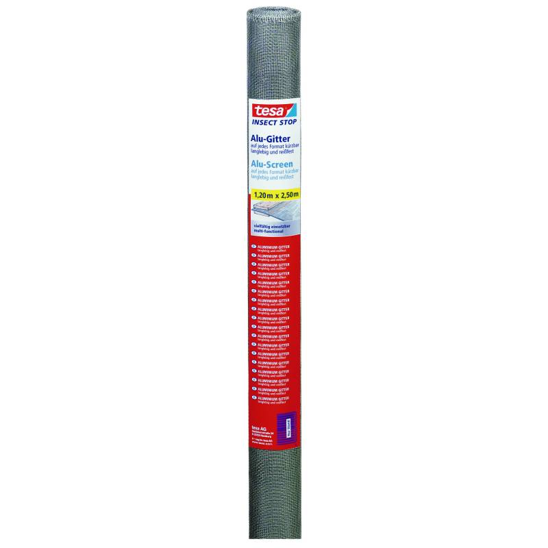 tesa Ersatzrolle für Fliegengitter 'Alu Comfort' grau 120 x 250 cm von Tesa