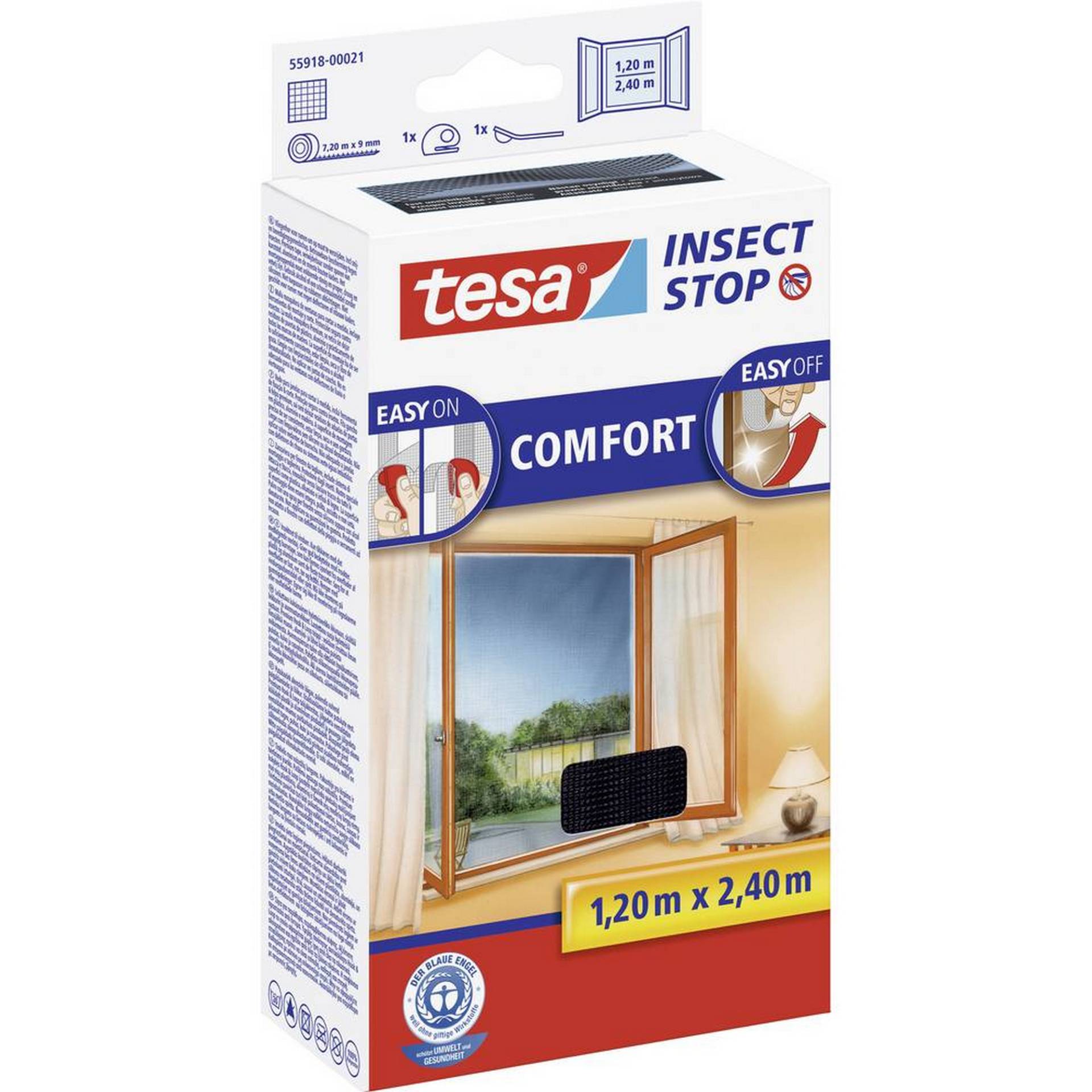tesa Fensterfliegengitter/Türfliegengitter 'Comfort' bodentief anthrazit 120 x 240 cm tesa Fensterfliegengitter/Türfliegengitter 'Comfort' bodentief anthrazit 120 x 240 cm von Tesa