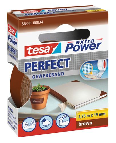 tesa Gewebeband extra Power Perfect 2,75 m x 19 mm, braun von Tesa