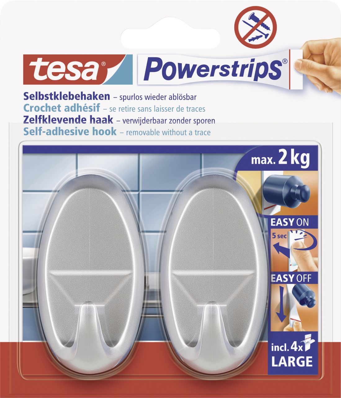 tesa Haken Powerstrip Large large, oval von Tesa