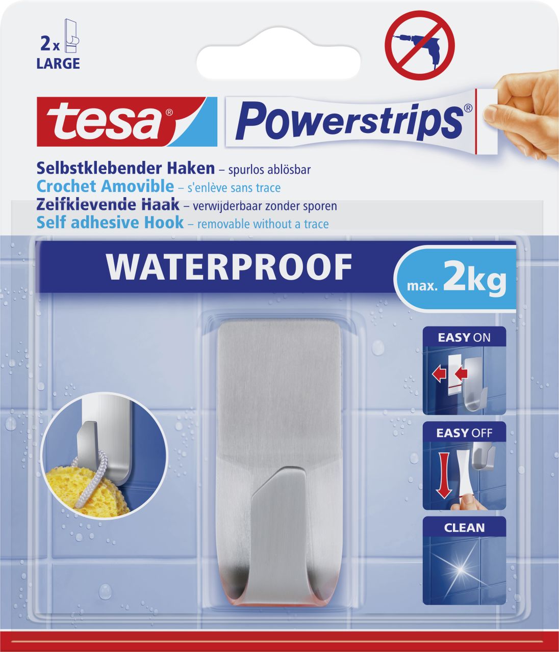 tesa Haken Powerstrip Metall, waterproof von Tesa