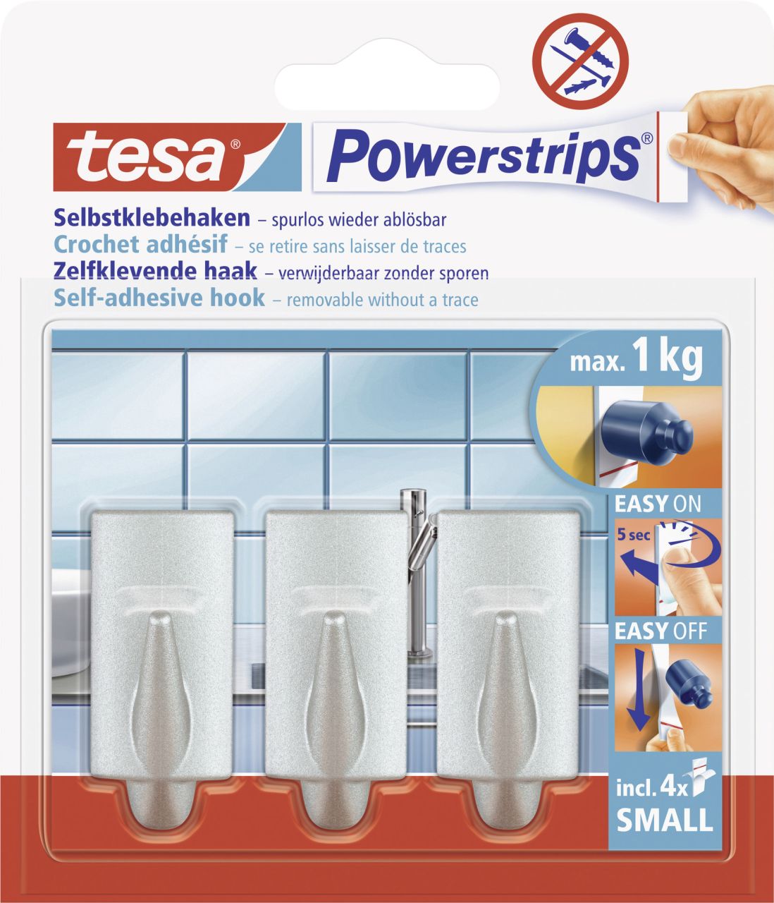 tesa Haken Powerstrip Small chrom von Tesa