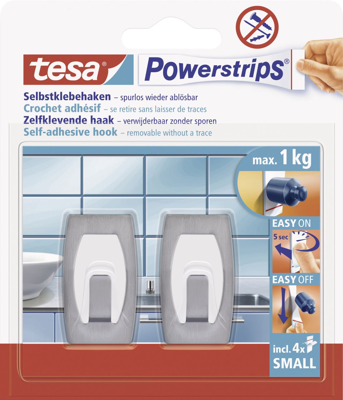 tesa Haken Powerstrip Small chrom von Tesa