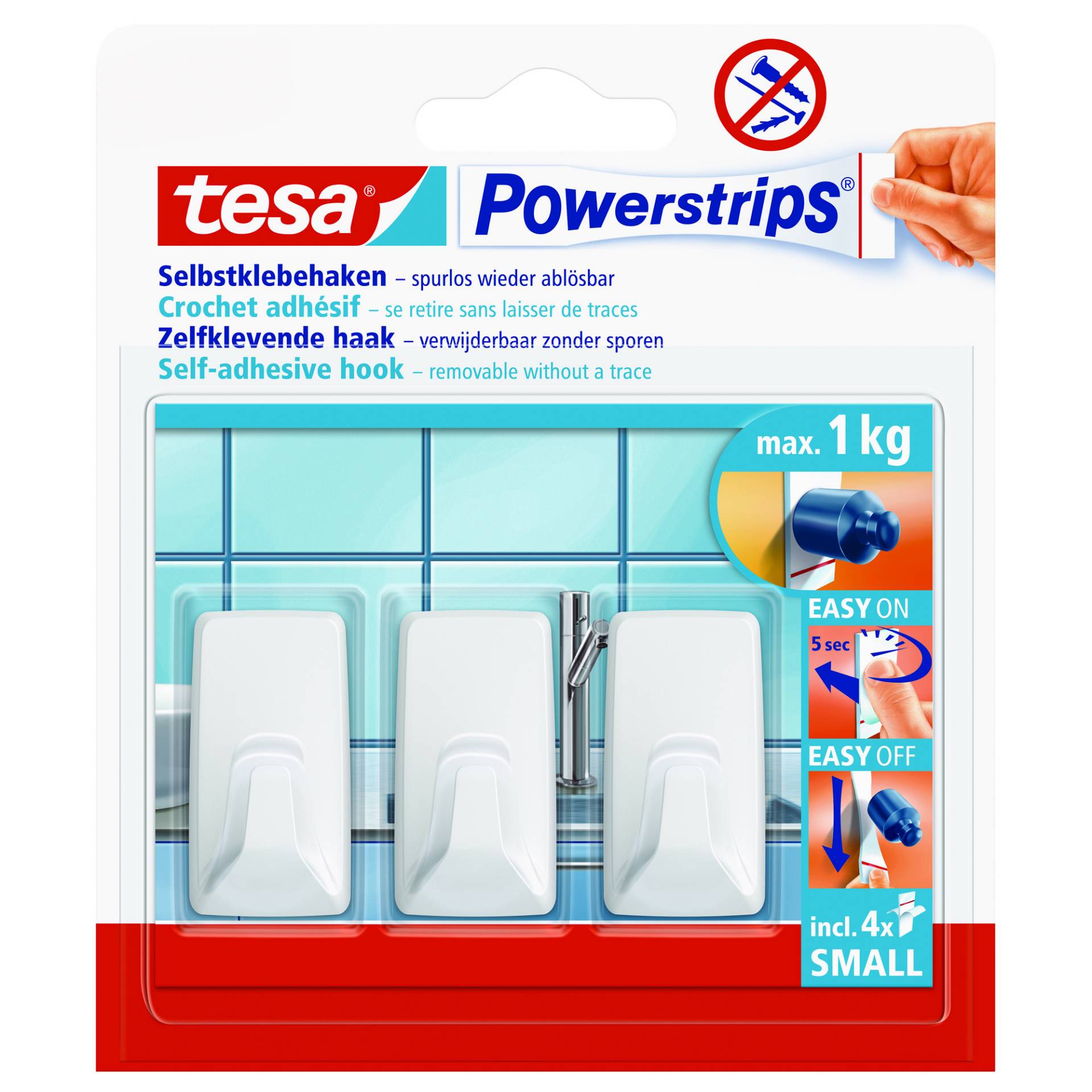 tesa Haken 'Powerstrips Small' eckig weiß selbstklebend tesa Haken 'Powerstrips Small' eckig weiß selbstklebend von Tesa