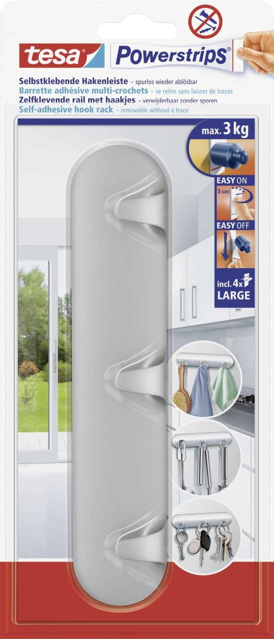 tesa Hakenleiste Powerstrip chrom tesa Hakenleiste Powerstrip chrom von Tesa